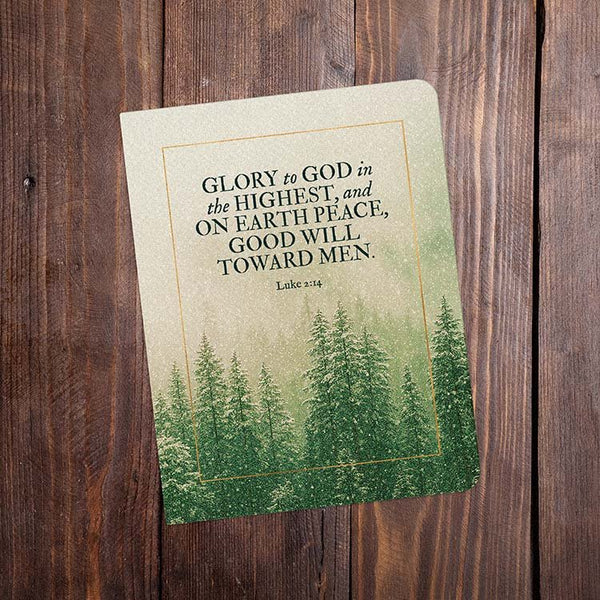 Luke 2:14 Christmas Cards | Snowy Forest Design | 10 pack